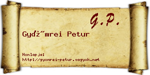 Gyömrei Petur névjegykártya